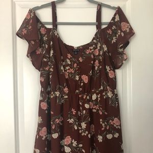 EUC TORRID Brown Cold Shoulder Dress (1X)